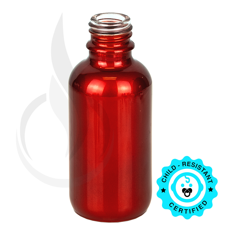 60ml Shiny Red Boston Round Hybrid Bottle 20-415