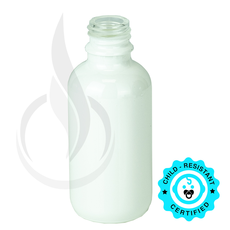 60ml Shiny White Boston Round Hybrid Bottle 20-415