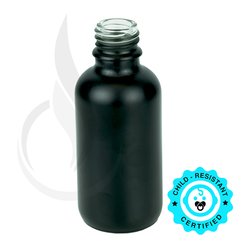 60ml Matte Black Boston Round Hybrid Bottle 20-415