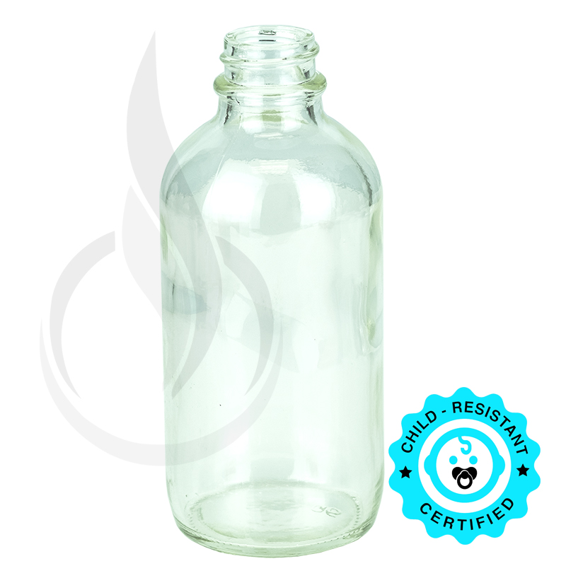 4oz Clear Boston Round Bottle 22-400