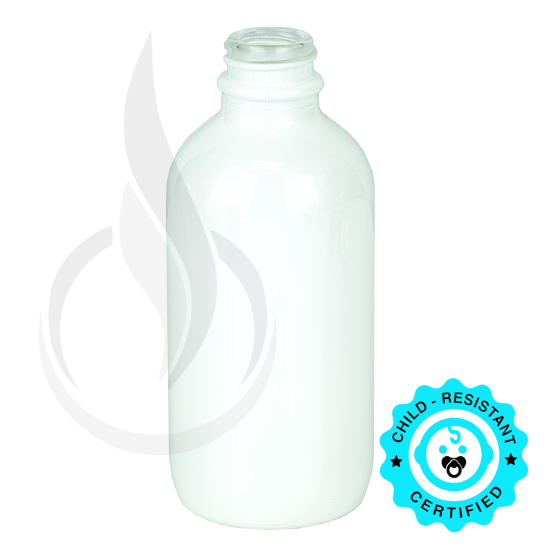 4oz Shiny White Boston Round Bottle 22-400