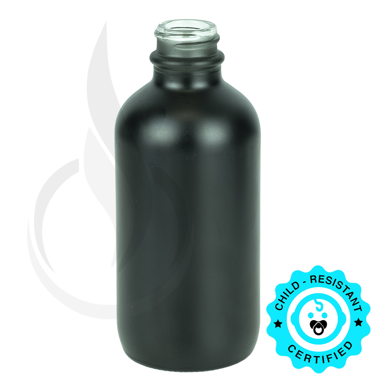 4oz Matte Black Boston Round Bottle 22-400
