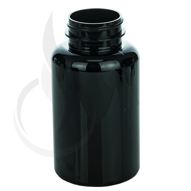 200cc Black PET Plastic Packer Bottle 38-400