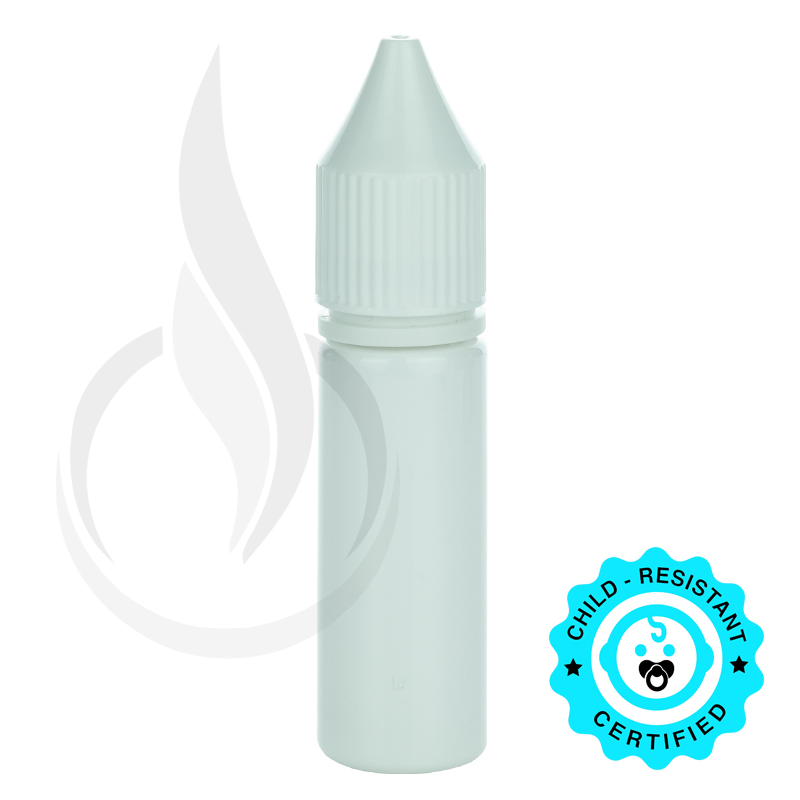 V3 - 15ML PET Plastic SOLID WHITE CHUBBY GORILLA BOTTLE W/ CRC/TE SOLID WHITE CAP(1000/case)