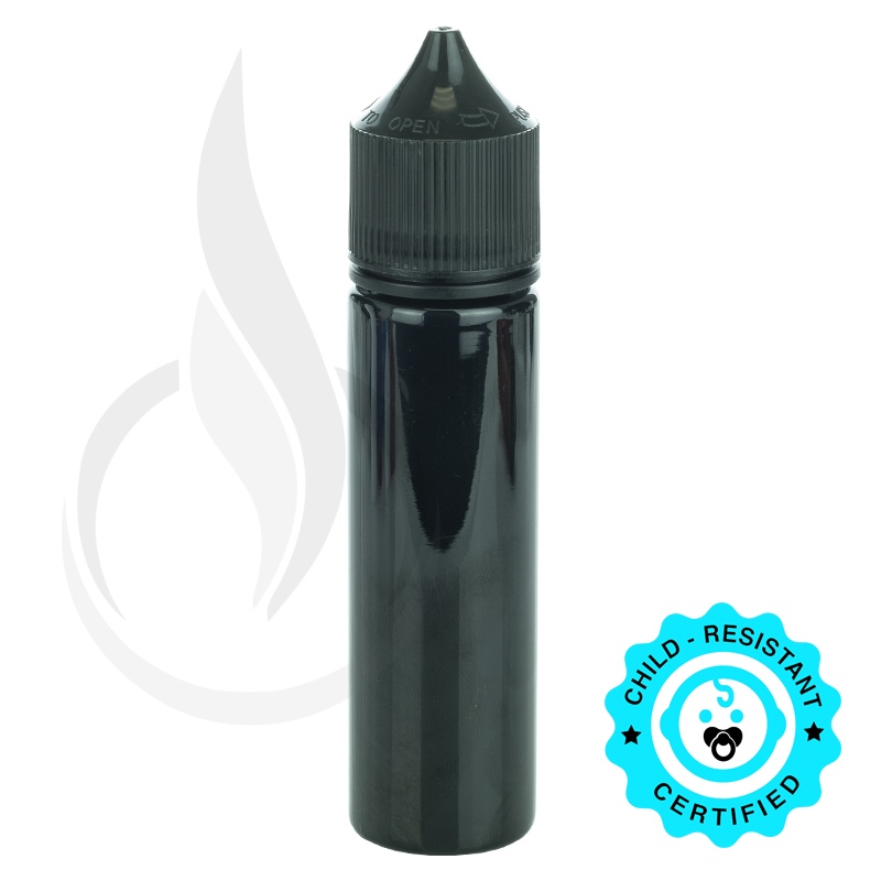 V3 - 60ML PET Plastic CHUBBY GORILLA SOLID BLACK BOTTLE W/ CRC/TE SOLID BLACK CAP