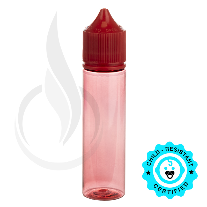 V3 - 60ML RED PET Plastic CHUBBY GORILLA BOTTLE W/ CRC/TE RED CAP