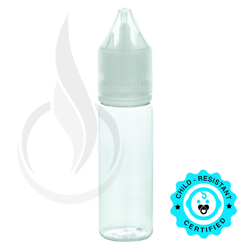 V3 - 15ML PET Plastic CLEAR CHUBBY GORILLA BOTTLE W/ CRC/TE CLEAR CAP(1000/case)