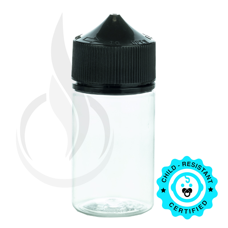 V3 - 75ML PET CHUBBY GORILLA CLEAR BOTTLE W/ CRC/TE BLACK CAP