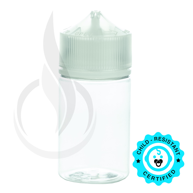 V3 - 75ML PET Plastic CHUBBY GORILLA BOTTLE W/ CRC/TE CLEAR CAP