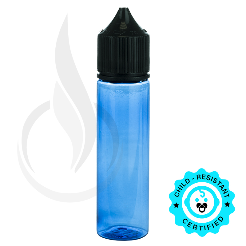 V3 - 60ML BLUE PET CHUBBY GORILLA BOTTLE W/ CRC/TE BLACK CAP