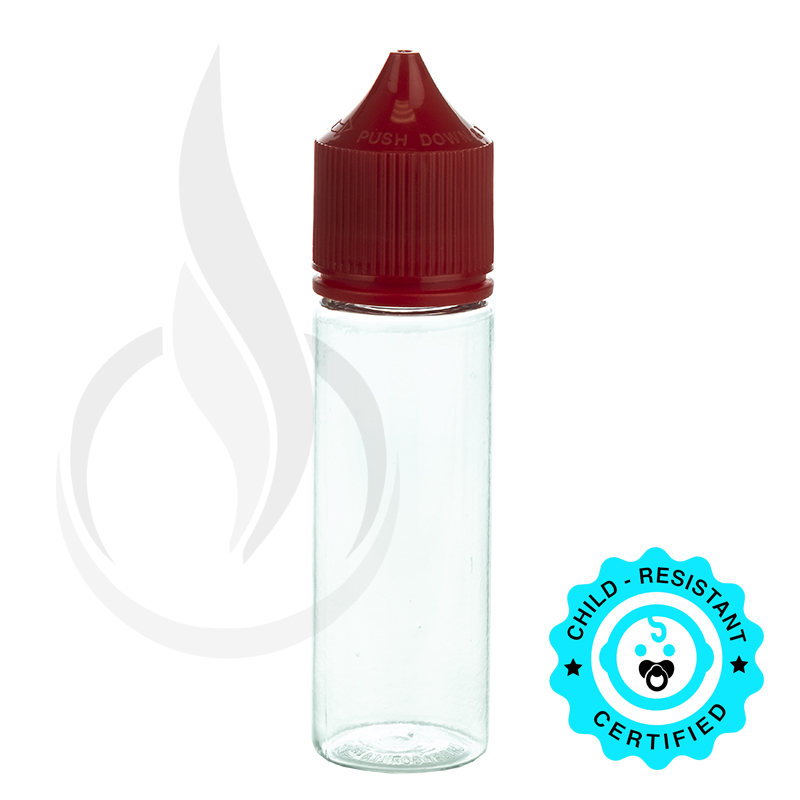 V3 - 50ML PET Plastic CHUBBY GORILLA BOTTLE W/ CRC/TE RED CAP