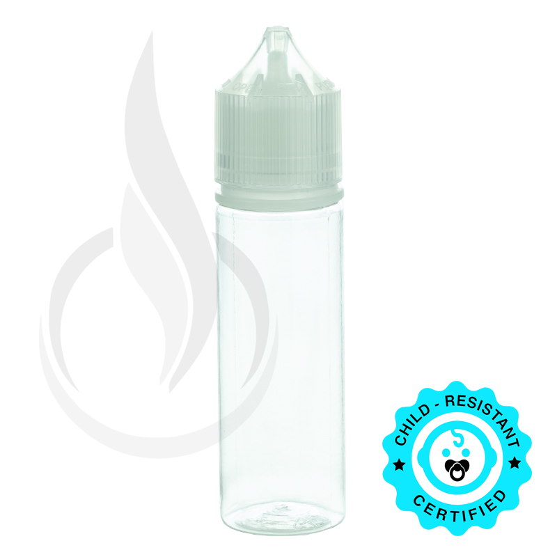 V3 - 50ML PET Plastic CHUBBY GORILLA BOTTLE W/ CRC/TE CLEAR CAP