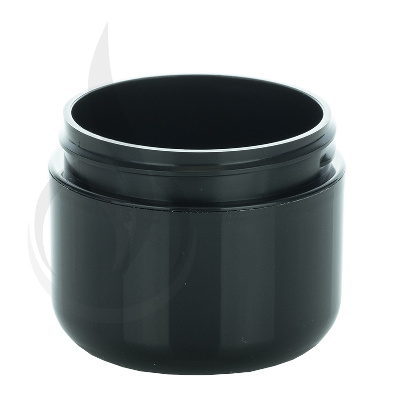 2oz Round Base Solid Black PP Double Wall Jar - 58-400