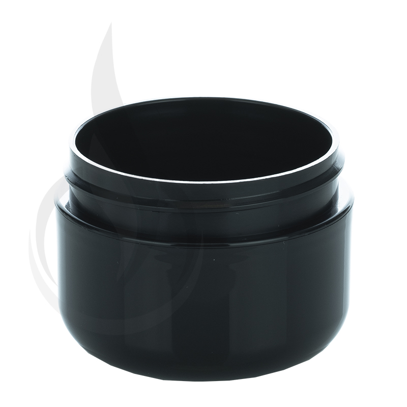 1oz Round Base Solid Black PP Double Wall Jar - 53-400