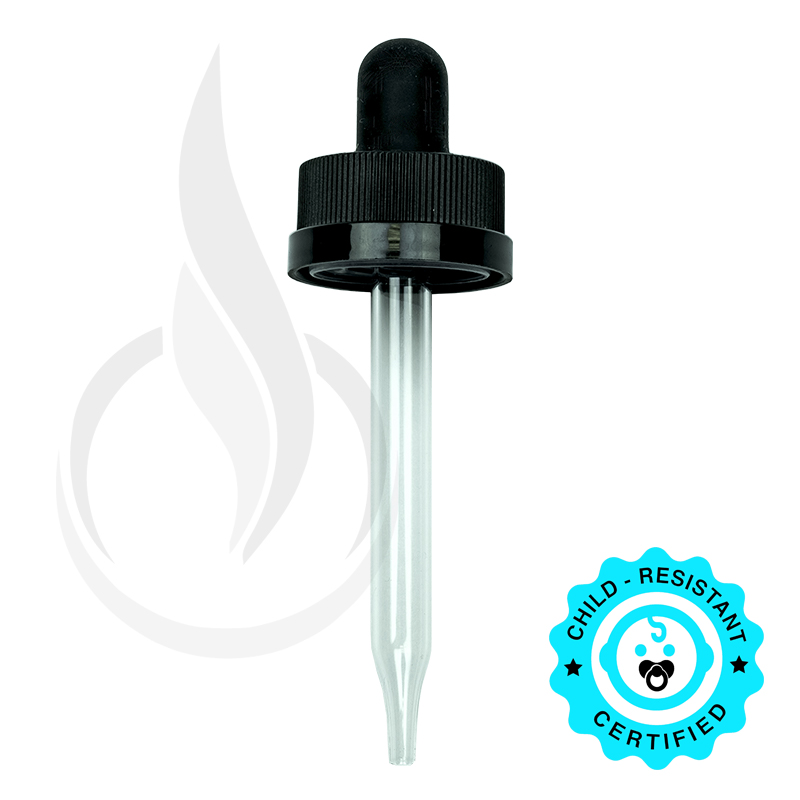 CRC (Child Resistant Closure) Dropper - Black - 76mm 20-400