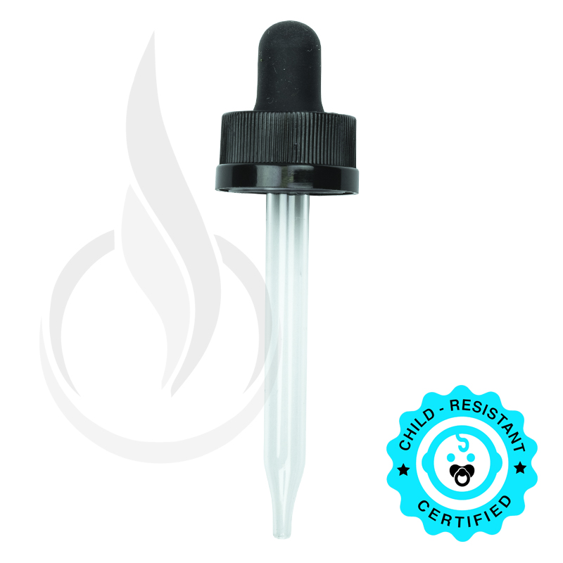 CRC (Child Resistant Closure) Dropper - Black - 77mm 18-400