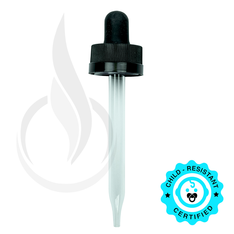 CRC (Child Resistant Closure) Dropper - Black - 89mm 18-400