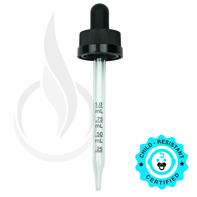 CRC Dropper - Black w/Markings on Pipette - 91mm 20-400(1400/cs)