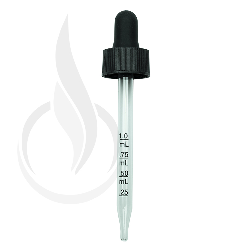NON CRC Dropper - Black with Measurement Markings on Pipette - 89mm 20-400