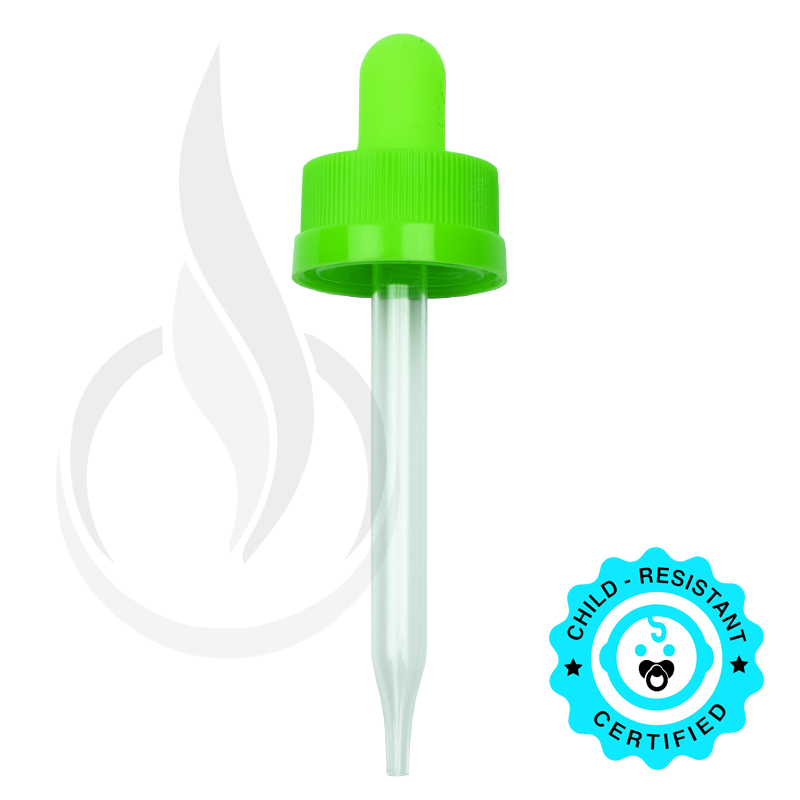 CRC (Child Resistant Closure) Dropper - Lime Green - 76mm 20-400