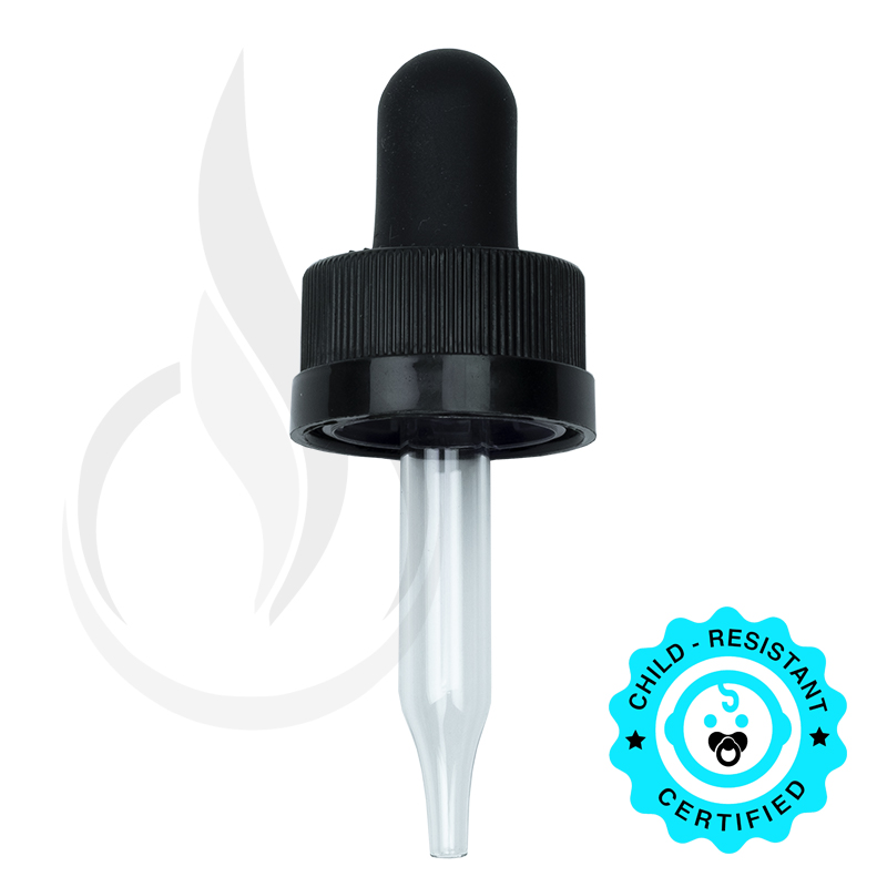 CRC (Child Resistant Closure) Dropper - Black - 48mm 18-400