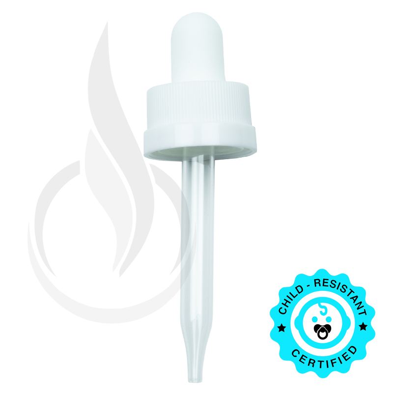 CRC (Child Resistant Closure) Dropper - White - 65mm 18-400