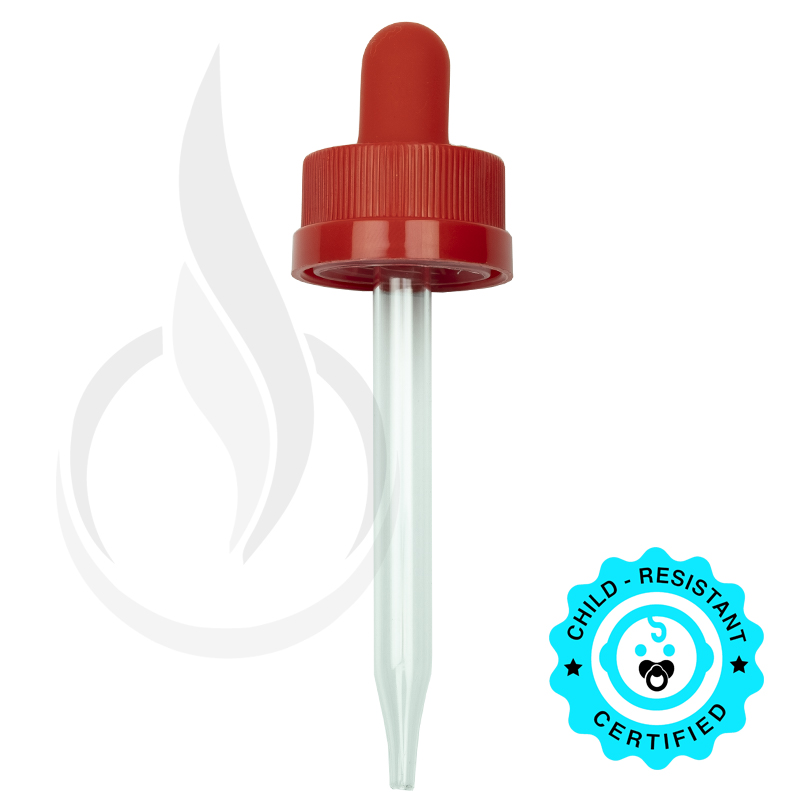 CRC (Child Resistant Closure) Dropper - Red - 76mm 20-400