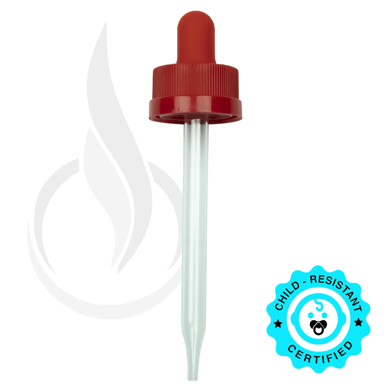 CRC (Child Resistant Closure) Dropper - Red - 89mm 20-400