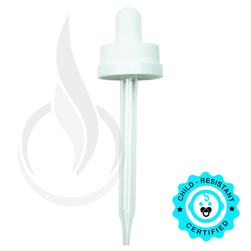 CRC (Child Resistant Closure) Dropper - White - 89mm 20-400
