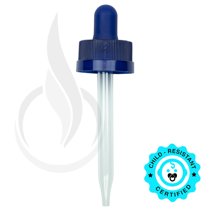 CRC (Child Resistant Closure) Dropper - Blue - 76mm 20-400