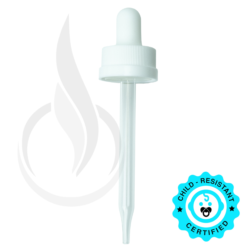 CRC (Child Resistant Closure) Dropper - White - 91mm 20-400