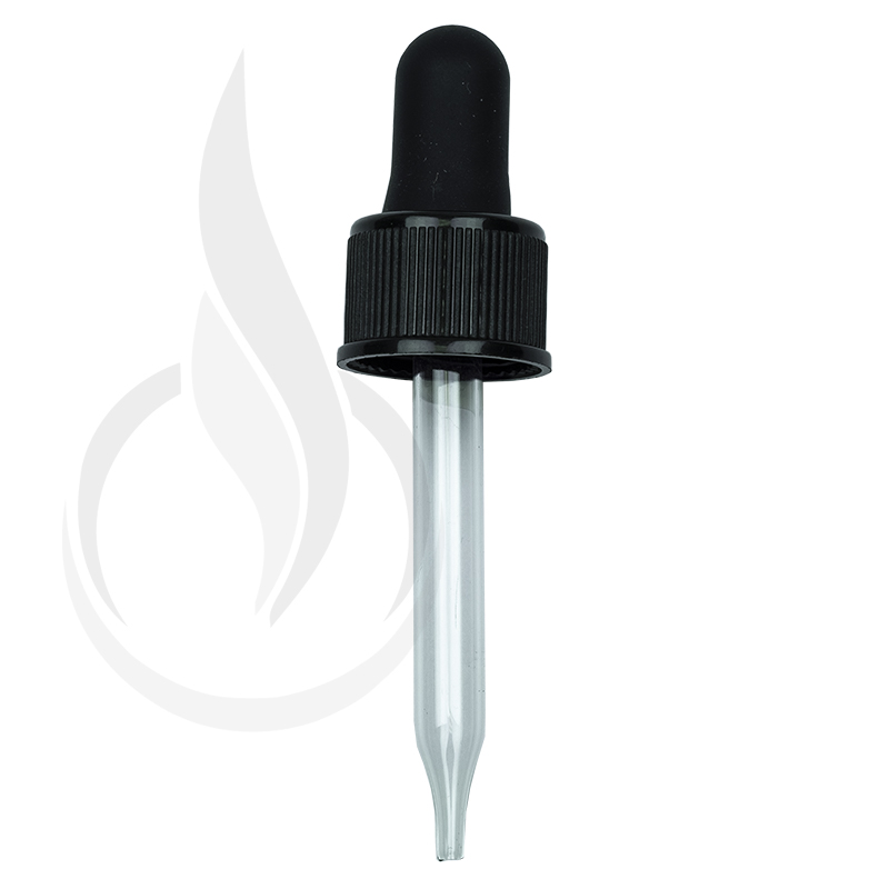 NON CRC (Child Resistant Closure) Dropper - Black - 66mm 18-400