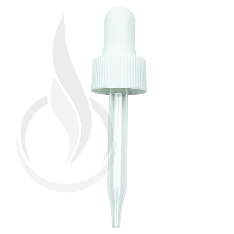 NON CRC (Child Resistant Closure) Dropper - White - 66mm 18-400