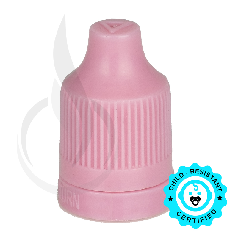 Pink CRC (Child Resistant Closure) Tamper Evident Bottle Cap with Tip