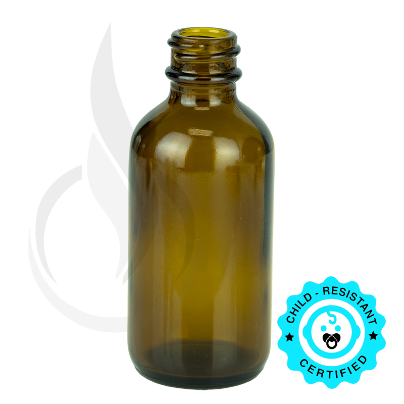 2oz Amber Boston Round Bottle 20-400