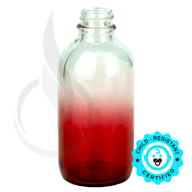 4oz Faded Red Boston Round Bottle 22-400