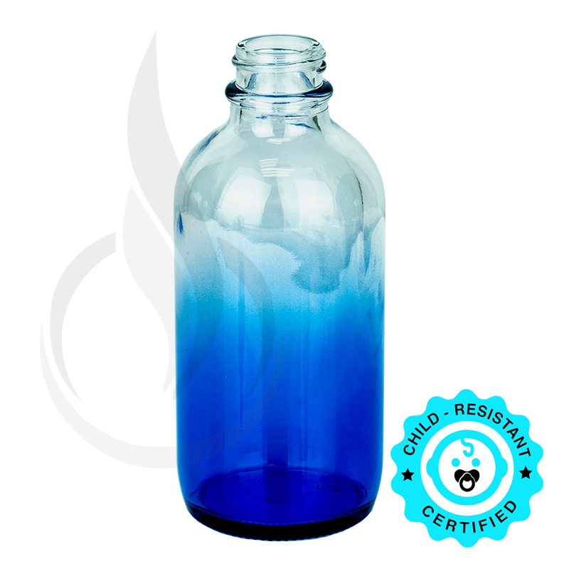 4oz Faded Blue Boston Round Bottle 22-400