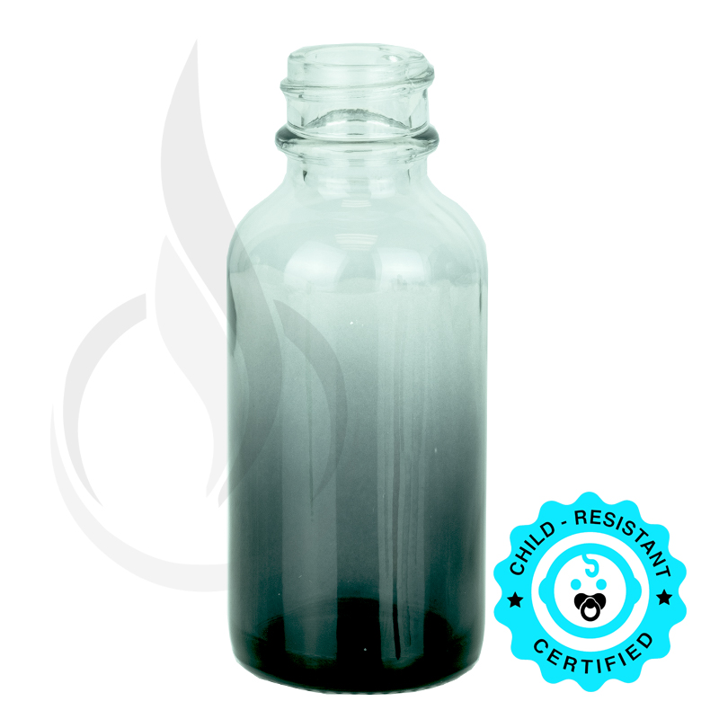 1oz Faded Black Boston Round Bottle 20-400