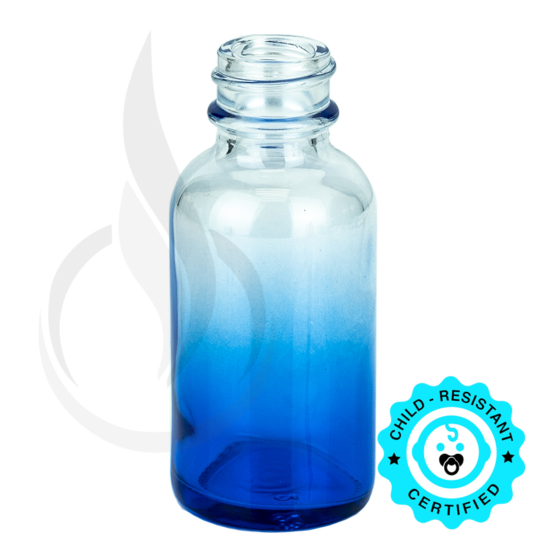 1oz Faded Blue Boston Round Bottle 20-400 (360 Case Packs)