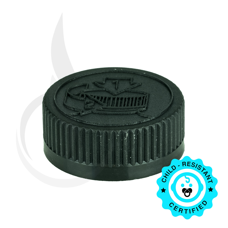 Black CRC (Child Resistant Closure) Cap 33-400 Universal HIS Liner HS035