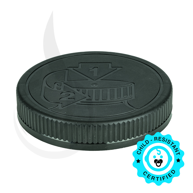 Black CRC (Child Resistant Closure) Cap 89-400 PE Foam Liner