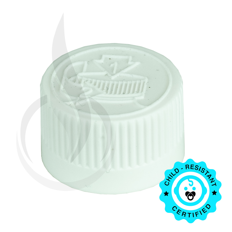 White CRC (Child Resistant Closure) Cap 20-400 FSM 1.020 HIS Liner