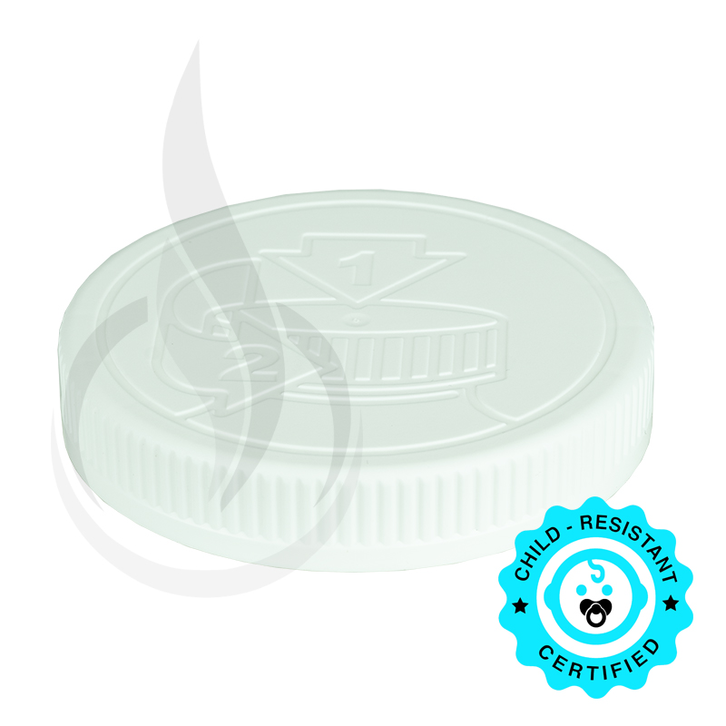 White CRC (Child Resistant Closure) Cap 89-400 PE Foam Liner