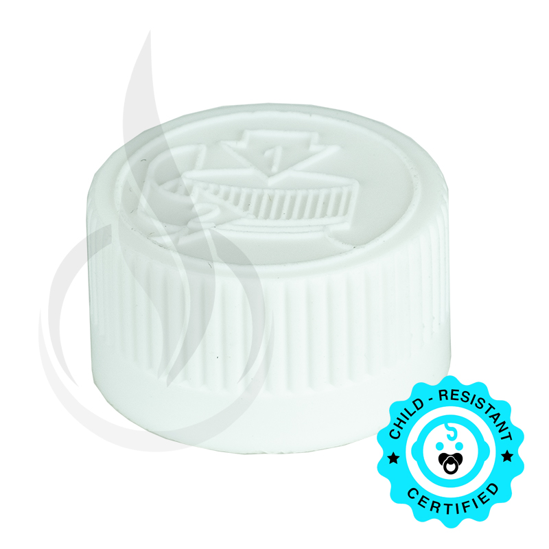 White CRC (Child Resistant Closure) Cap 20-400 Universal HIS Liner