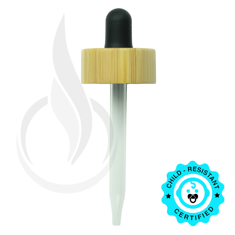 CRC Dropper - Bamboo - Black with Measurement Markings on Pipette - 76mm 20-400