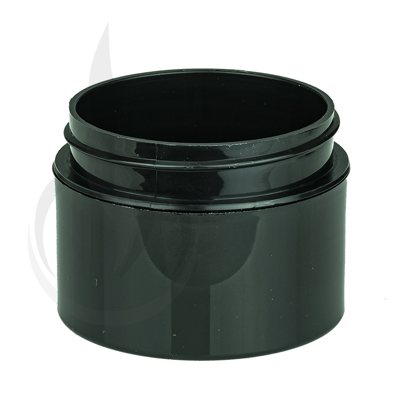 1oz Straight Base Solid Black PP Double Wall Jar - 53-400