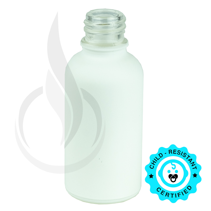 30ml Matte White Euro Round Glass Bottle 18-415