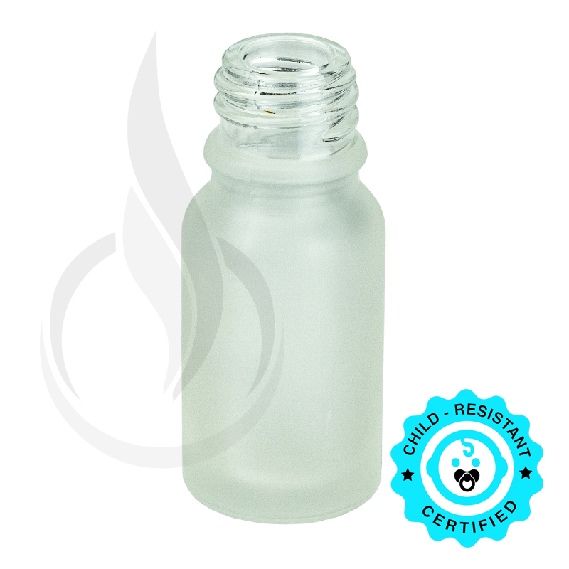 10ml Frosted Clear Euro Round Glass Bottle 18-415