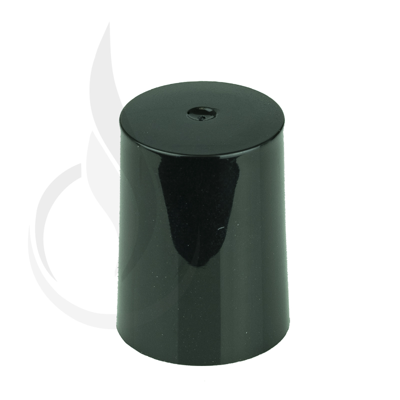 Black PP smooth skirt screw cap for glass roll on bottle 16mm neck