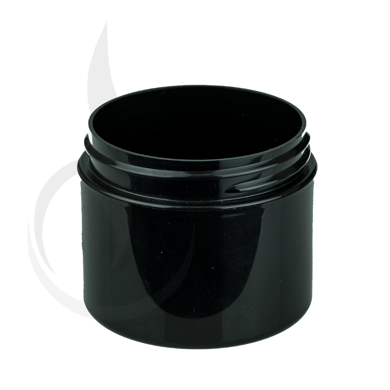 2oz Straight Base Solid Black PP Double Wall Jar - 58-400